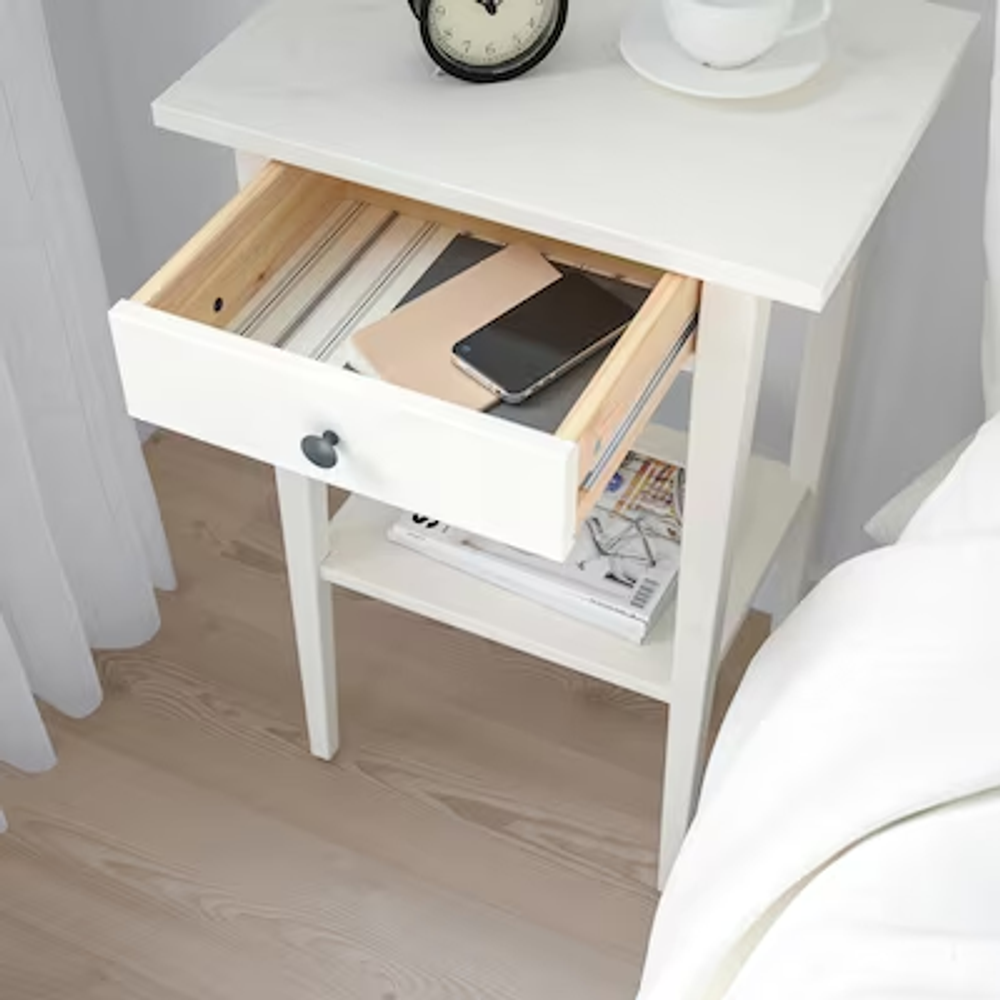ХЕМНЕС HEMNES Тумбочка 46х35 см с выдвижным ящиком белый