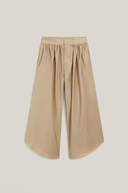 Massimo Dutti Плиссированные брюки-кюлоты - Limited Edition, бежевый