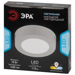Светильник светодиодный ЭРА LED 19-18-4K накладной круглый 18Вт 4000К | Downlight