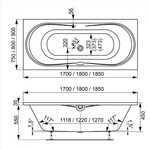 Акриловая ванна VAGNERPLAST BRIANA 180x80