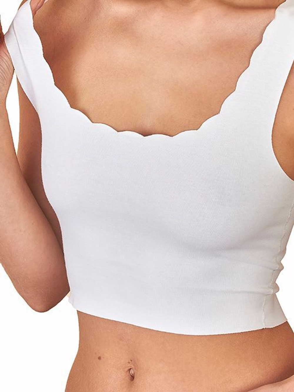 Укороченный топ с фигурным вырезом горловины (Размер: XL) (Цвет: кофейный)