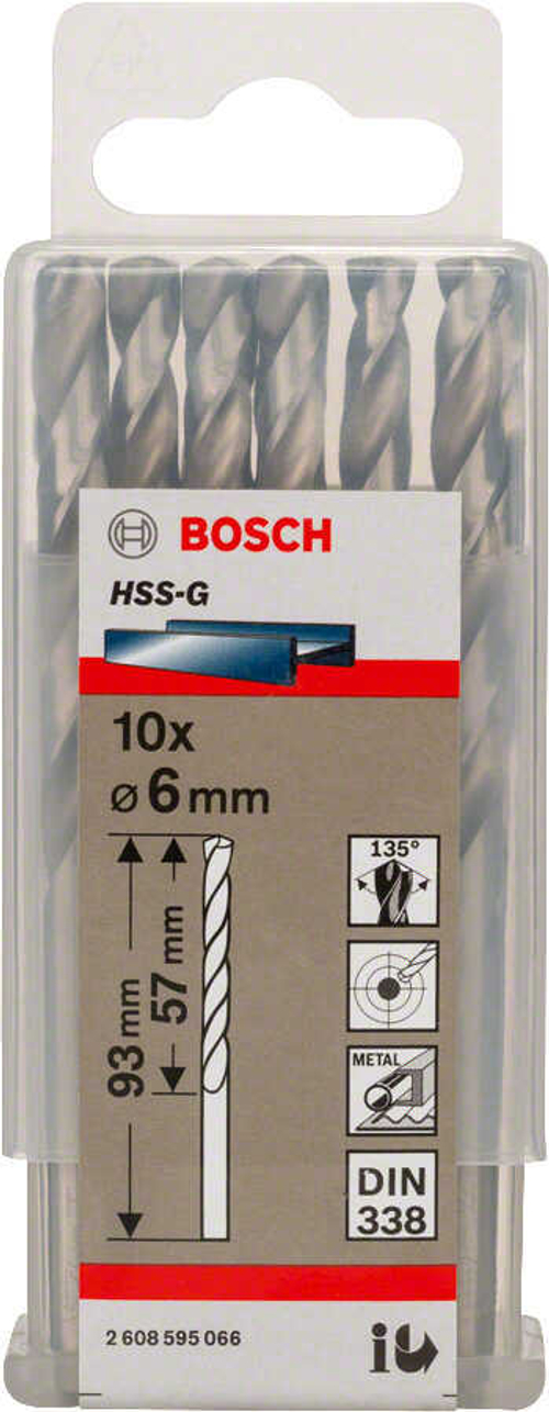 Сверло по металлу HSS-G 6 мм BOSCH 2608595066