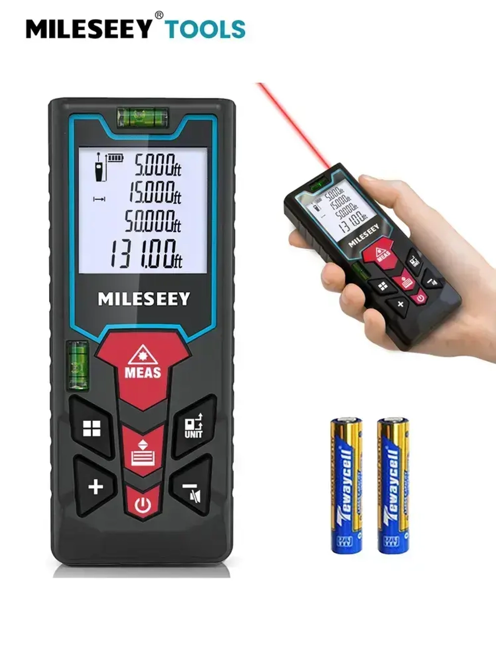 MiLESEEY S2H-40м Лазерный Дальномер / Лазерная Рулетка, Высокая Точность 1,5 мм, Многофункциональный Измеритель для Строительства и Быта