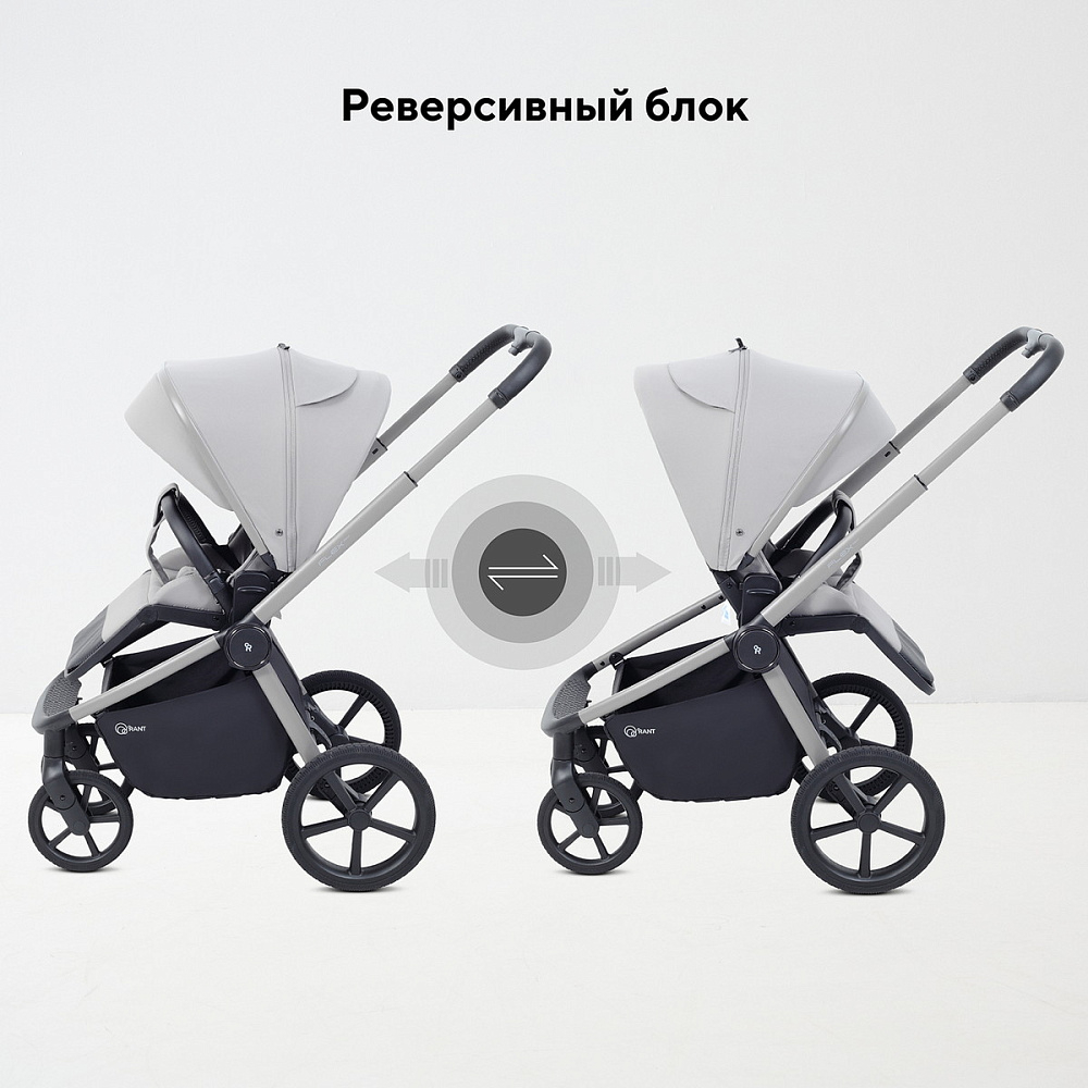 Детская коляска Rant Flex Therm Soft 3 в 1 с автокреслом Cruise Black Stone Grey