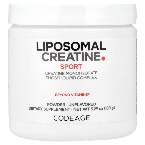 Codeage, Sport, липосомальный креатин в порошке, без добавок, 150 г (5,29 унции)