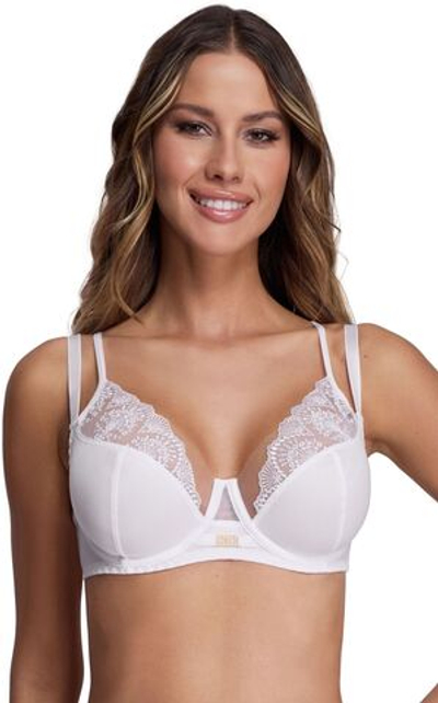 Эффектный бюстгальтер с вышивкой (Размер: 85D) (Цвет: белый)