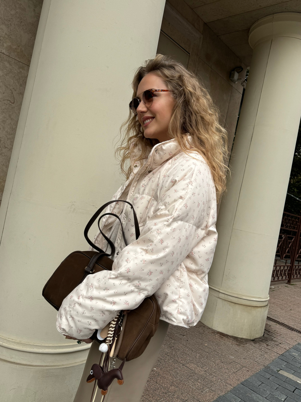 Пуховик Floral розовый