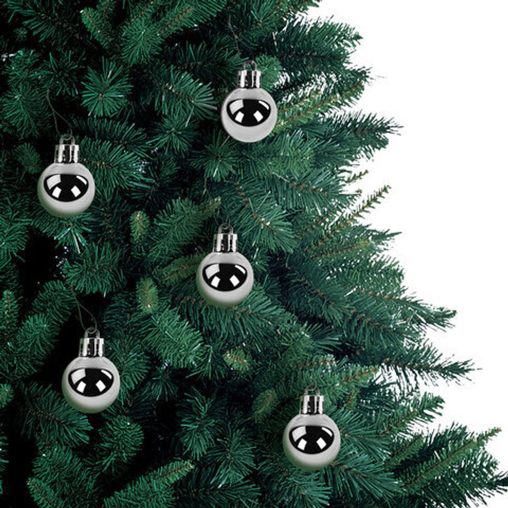 Шары ёлочные 32 шт., 2,5 см, "Tender Shine", пластик, серебристые, глянец, ЗОЛОТАЯ СКАЗКА, 592501