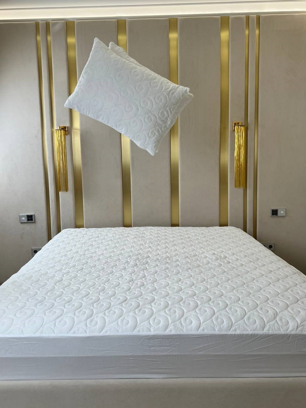 Наперник на молнии стеганый 50х70 см чехол для подушки 1 ш