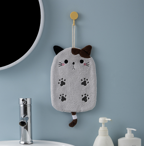 Полотенце из микрофибры в форме "Кошки", 1 шт. Цвет серый.