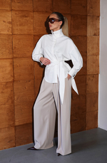 Рубашка из хлопка с акцентными манжетами