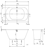 Квариловая ванна Villeroy&Boch Oberon 2.0 180x80 UBQ180OBR2DV-01 без гидромассажа