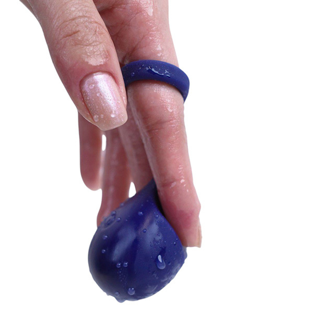 Синий аккумуляторный вибростимулятор на пальцы Sose Lunar LU00107