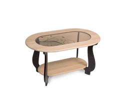 Стол журнальный СЖ-21 с рисунком Р4 венге/дуб