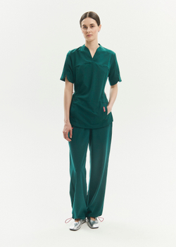 Брюки свободные медицинские женские Йошо, малахит