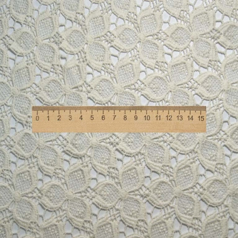 Кружевное полотно 100% хлопок, 120 см, молоко