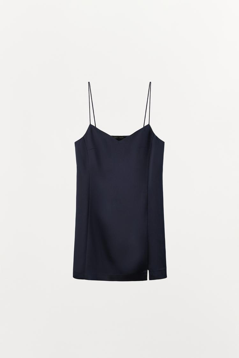 ZARA АТЛАСНОЕ МИНИ-ПЛАТЬЕ, МОРСКОЙ ЯРКО-СИНИЙ