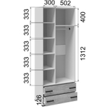 Шкаф для одежды Micon Лючия, распашной, белый,3 см