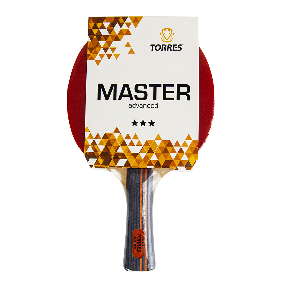 Ракетка для н/т TORRES Master 3*, TT21007, для тренировок, накладка 2,0 мм
