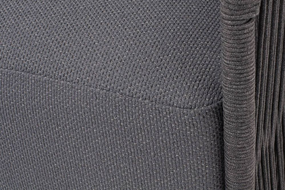 "Лугано" кресло плетеное из роупа, каркас алюминий темно-серый (RAL7024) муар, роуп темно-серый круглый, ткань темно-серая YB25-0027