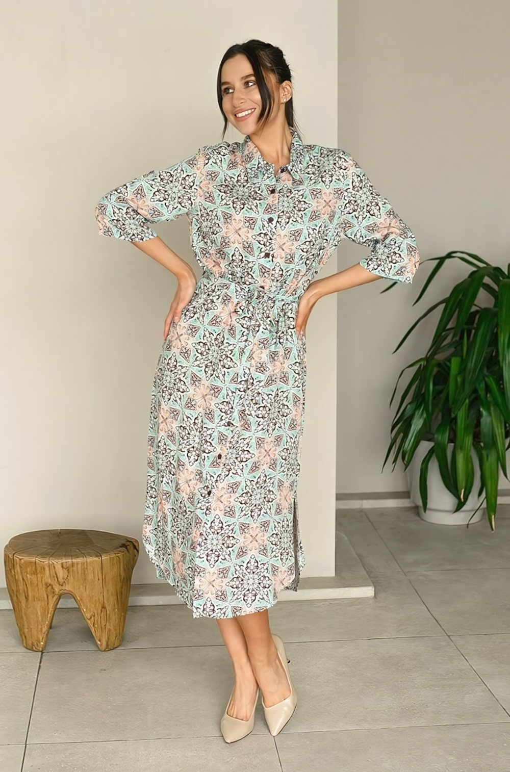 Туника из яркой принтованной вискозы Simona (Размер: XXXL) (Цвет: разноцветный)