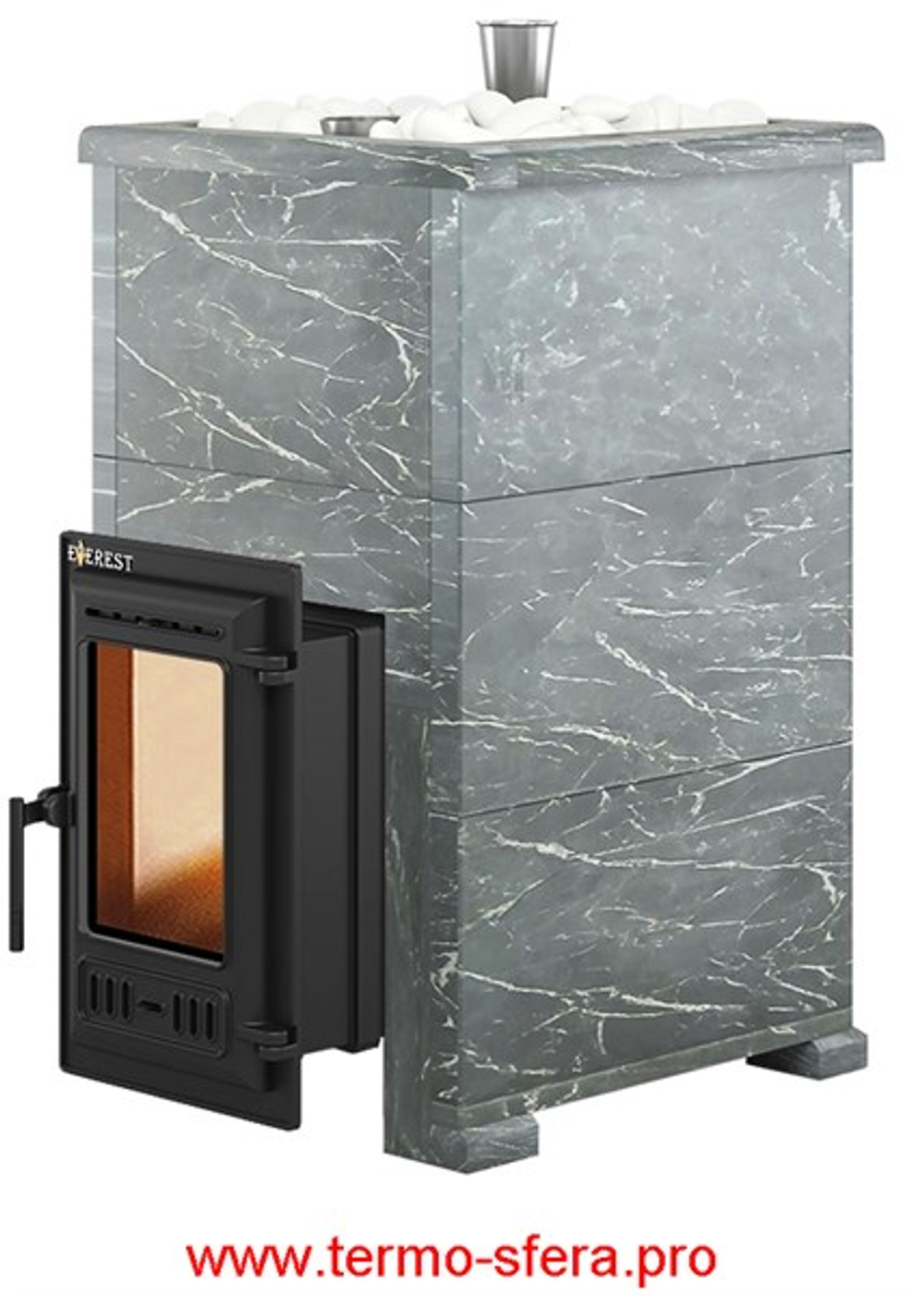 Печь для бани Эверест "Steam Master 24 ЧУГУН" Талькохлорит, S-40