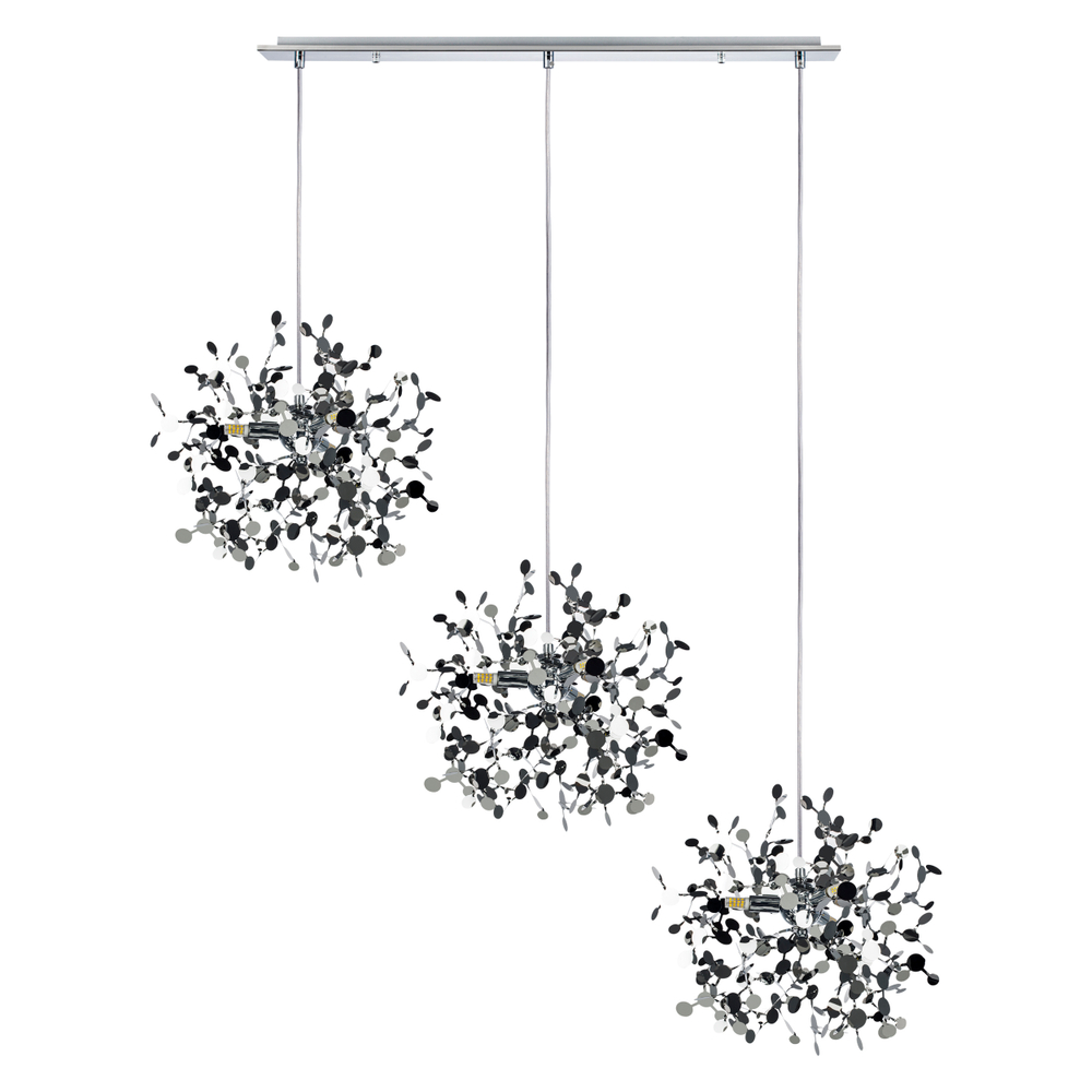 L3PL721134 Подвес тройной линейный EXTRA 3x3x5W(led) G9  (721134 - 3 + 572124 -1) ХРОМ