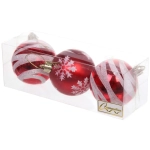 Новогодние шары 6 см (набор 3 шт) «Загадка», Красный