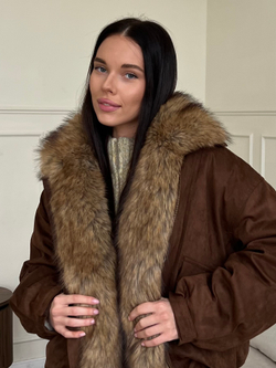 Парка замшевая шоколад