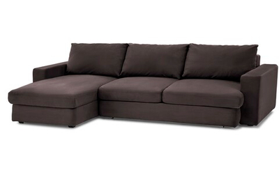 Диван с оттоманкой Стелф Velutto 19 215*153*90 см, коричневый Велютто Еврокнижка Фиеста