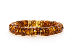 Браслет из цельного калининградского янтаря, диаметр бусин 1 см