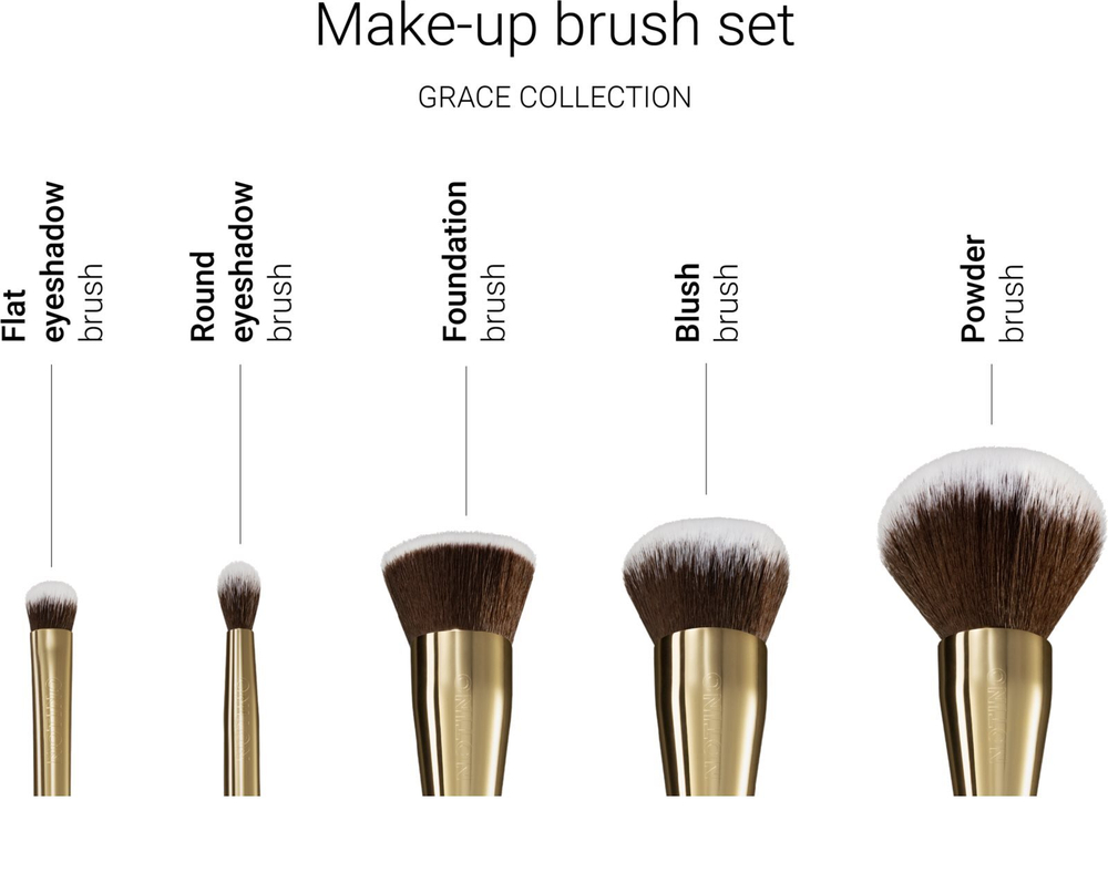 Notino Grace Collection Make-up brush set with cosmetic bag - набор кистей с косметикой /   / GTIN 2800011151122