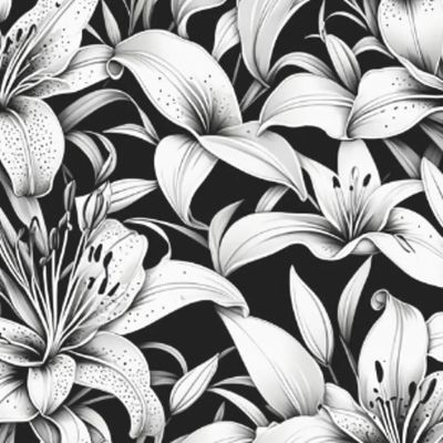 черно - белые лилии