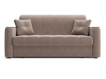 Диван Ницца НПБ  1,2 - Velutto 22 коричневый/накладка венге