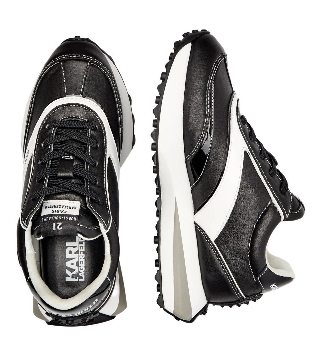 Кожаные кроссовки Karl Lagerfeld - черный(KL62934)