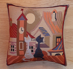 Наволочка гобеленовая декоративная для интерьерной подушки Кошачья жизнь - Весна 45х45