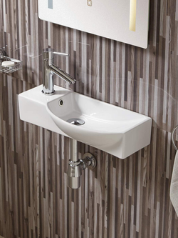 Раковина подвесная (глянцевая белая) WeltWasser WW AISBACH 7945 GL-WT L 450х240х125