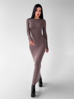 Платье Balnur 1950 длинное облегающее с прорезями для пальца на рукавах