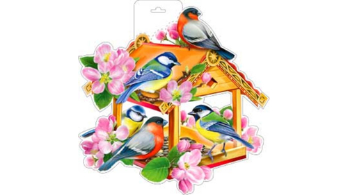 Плакат "Кормушка с зимними птицами"