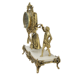 Bello De Bronze Часы каминные Пастораль на мраморной подставке