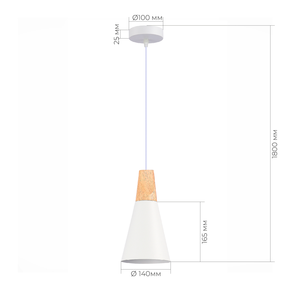 SLE125153-01 Подвес Белый/Белый, Светлое дерево E14 1*40W MODICA
