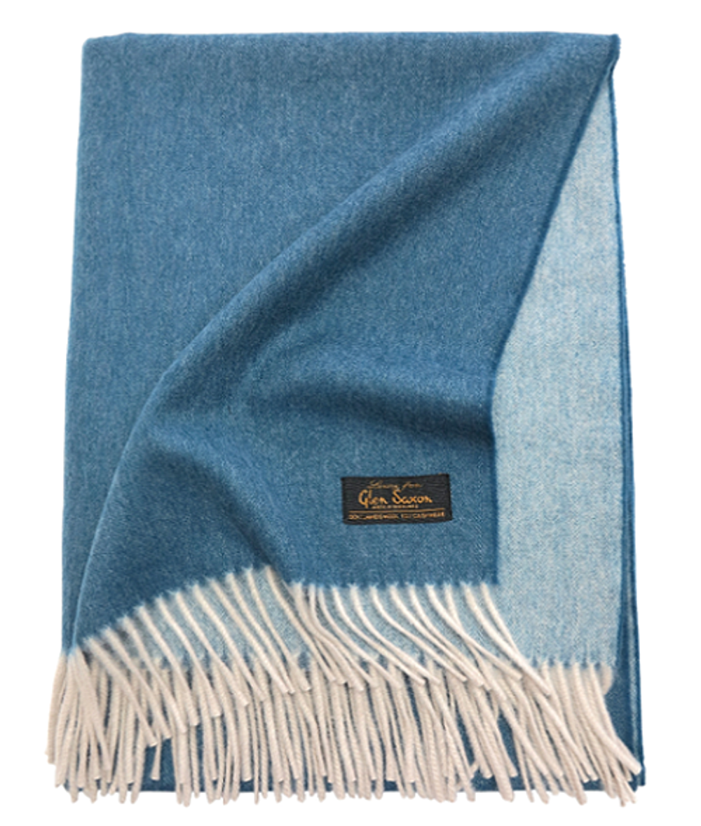 Плед 130х180 Glen Saxon Vave Stone BLK Mid Blue