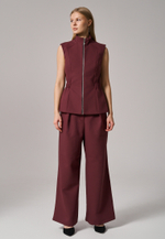 Жилет на молнии бордовый