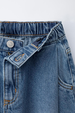 ZARA ДЖИНСЫ BALLOON-FIT, ВЫЦВЕТШИЙ СИНИЙ