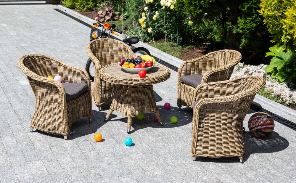 "Равенна" кофейный стол из искусственного ротанга, цвет соломенный