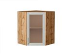 Шкаф верхний угловой остекленный Сканди