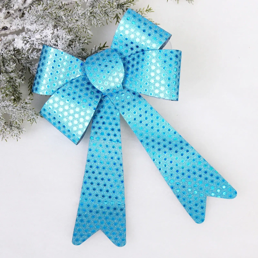 Бант на ёлку «Искры» 18*26 см, Голубой