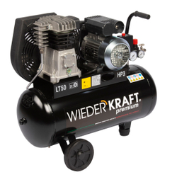 WDK-90532 Компрессор поршневой с ременным приводом 320 л/мин, 2.2 КВт, 220 В, ресивер 50 л