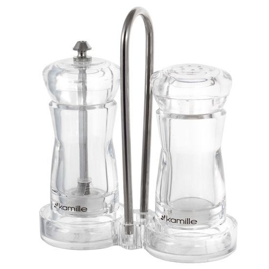 Набор для специй мельница и солонка на подставке Kamille КМ-7053