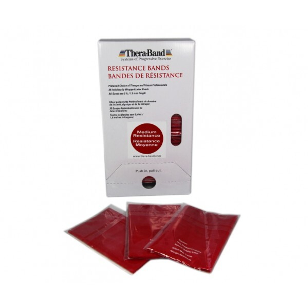 Лента-эспандер красная, средней плотности 1,5 м